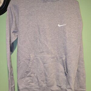 Mens Gray Nike Embroidered Pullover Hoodie Men Small
